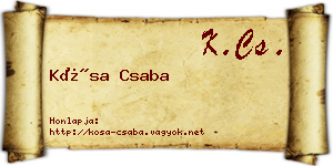 Kósa Csaba névjegykártya