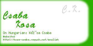 csaba kosa business card